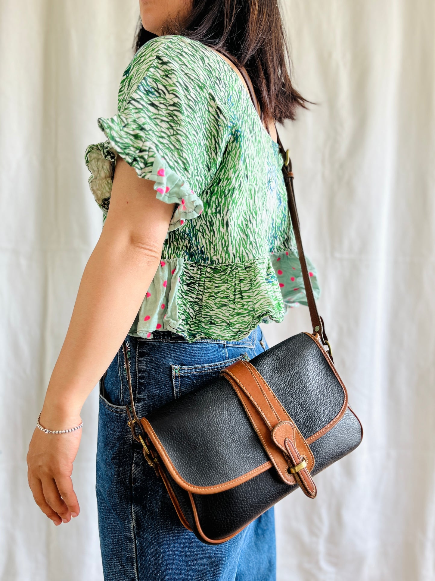 Black /British Tan R54 Large Equestrian Crossbody