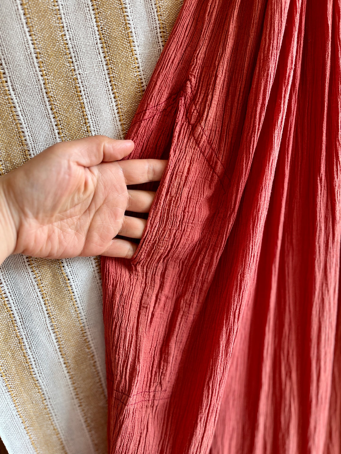 Torrid Coral Pink 70s cheesecloth full circle sundress