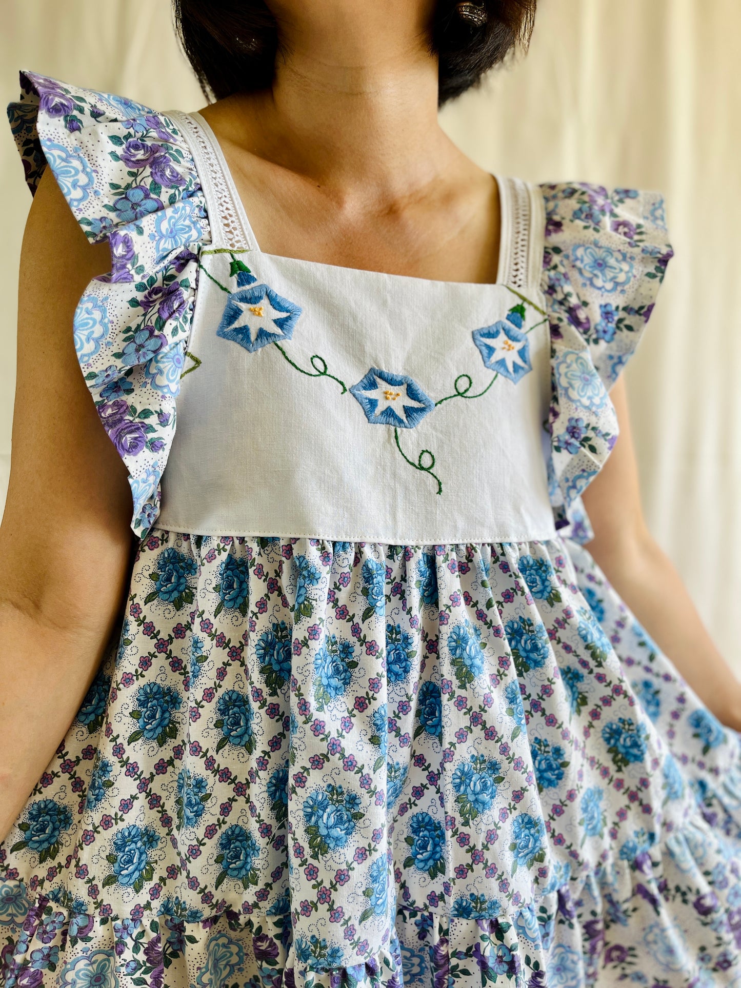 ✨ Morning Glory Embroidery Cottage Dress