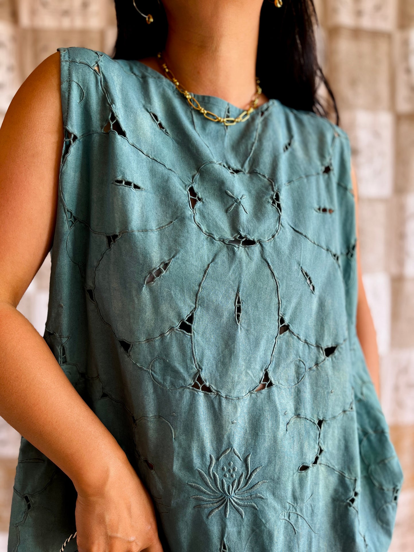 Cut work forest dress