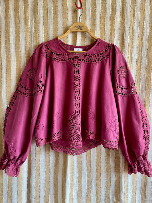 Passion Dyes - Circular crochet blouse in Red Wine