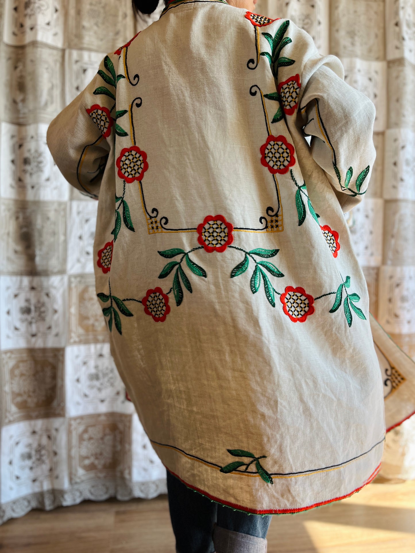 Linen long kimono