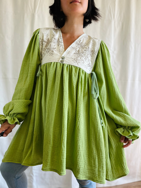 ✨ Floral Embroidered Goddess Mini Dress