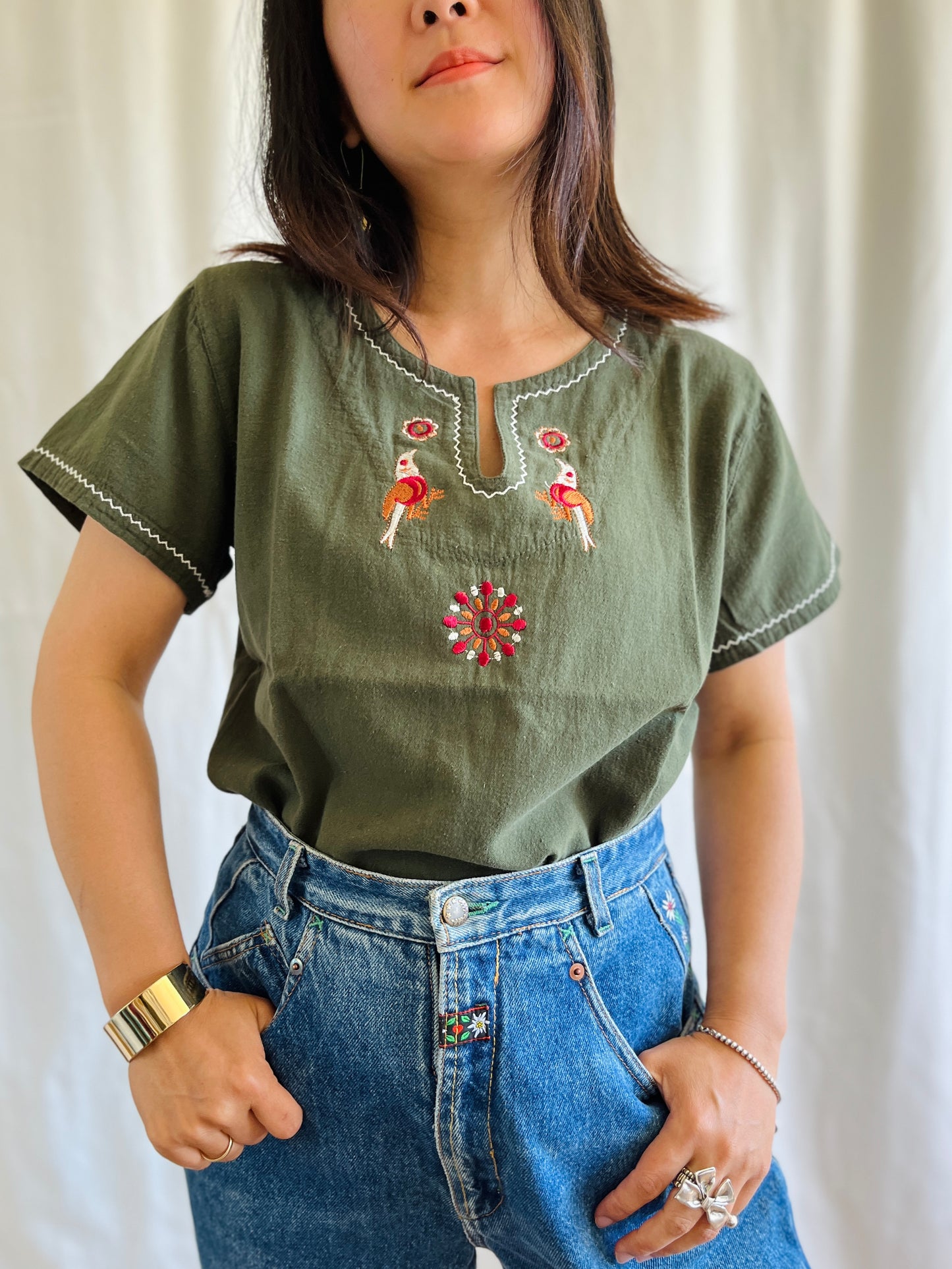 90s Birds Blouse