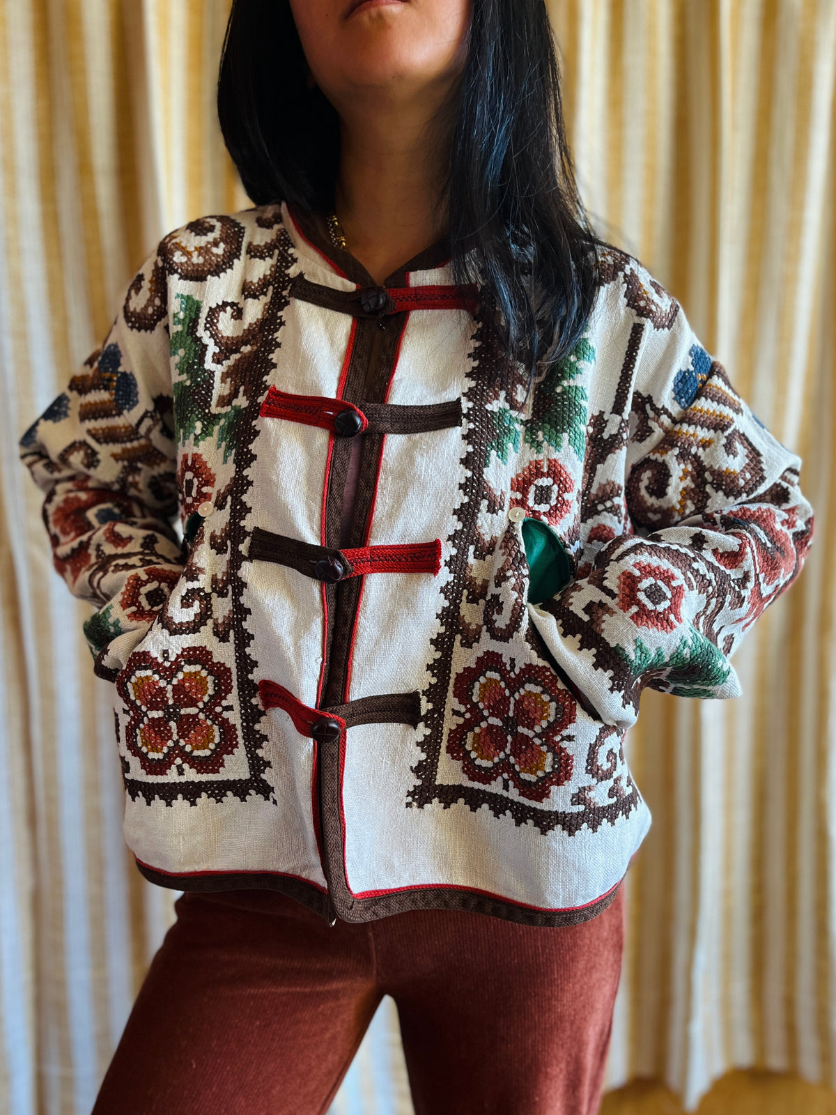 Ancient Wild Dragon Embroidered Bomber Jacket