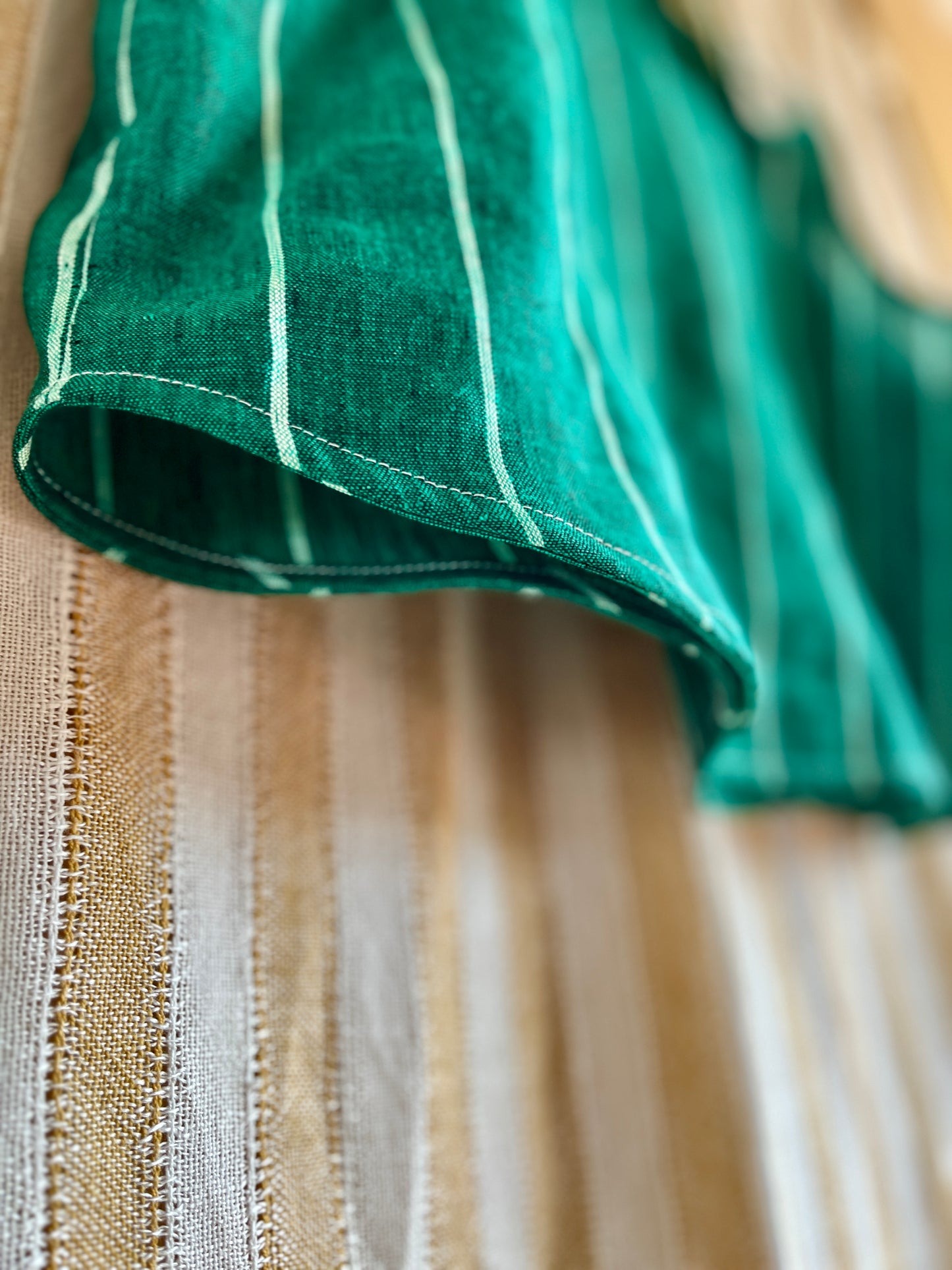 Collar tank top linen green