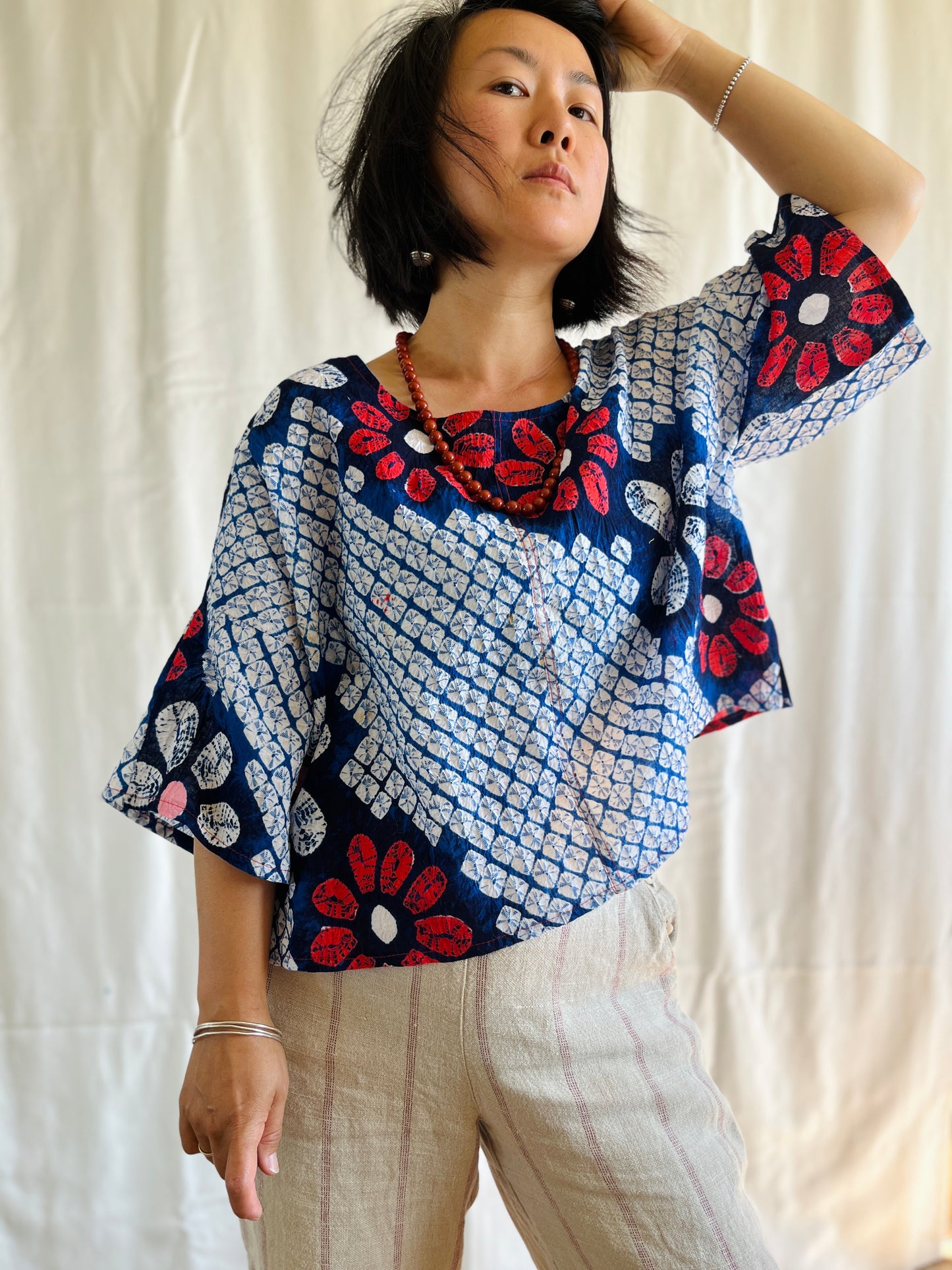 ✨ Ancient Japanese Shibori Tie dye boxy top