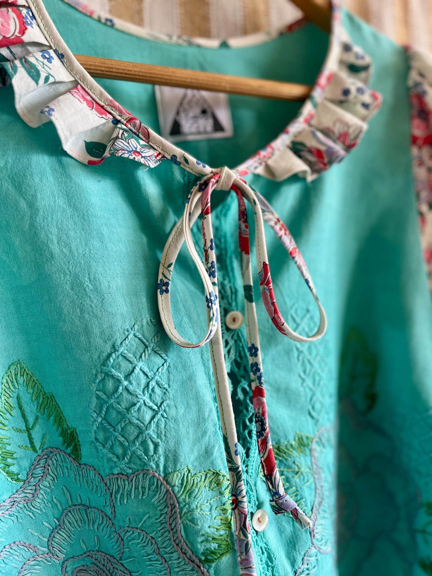Passion Dyes - turquoise ruffle blouse
