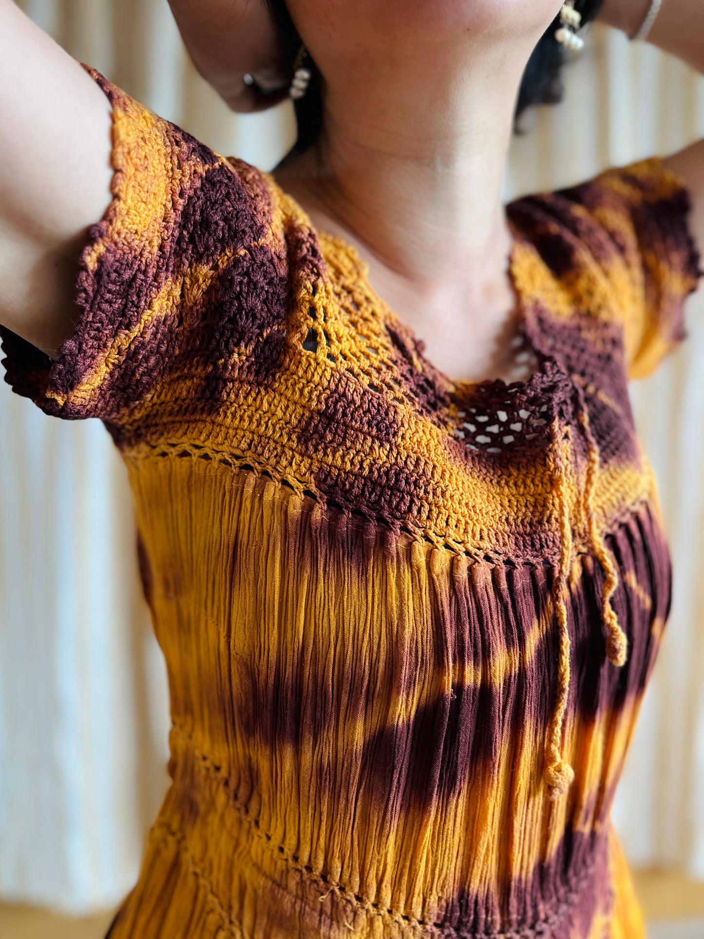 Vintage 1970s handmade Tie-dye Muslim Dress