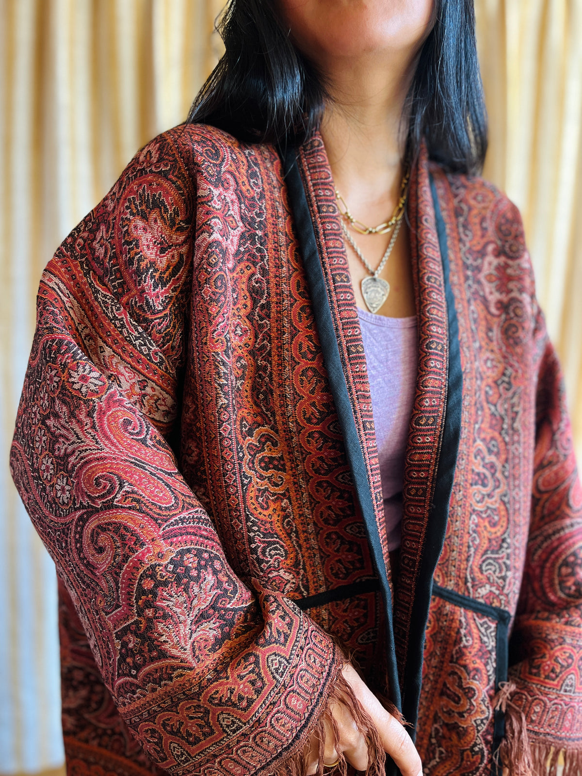 Antique Worteldoek Wool Kimono Jacket