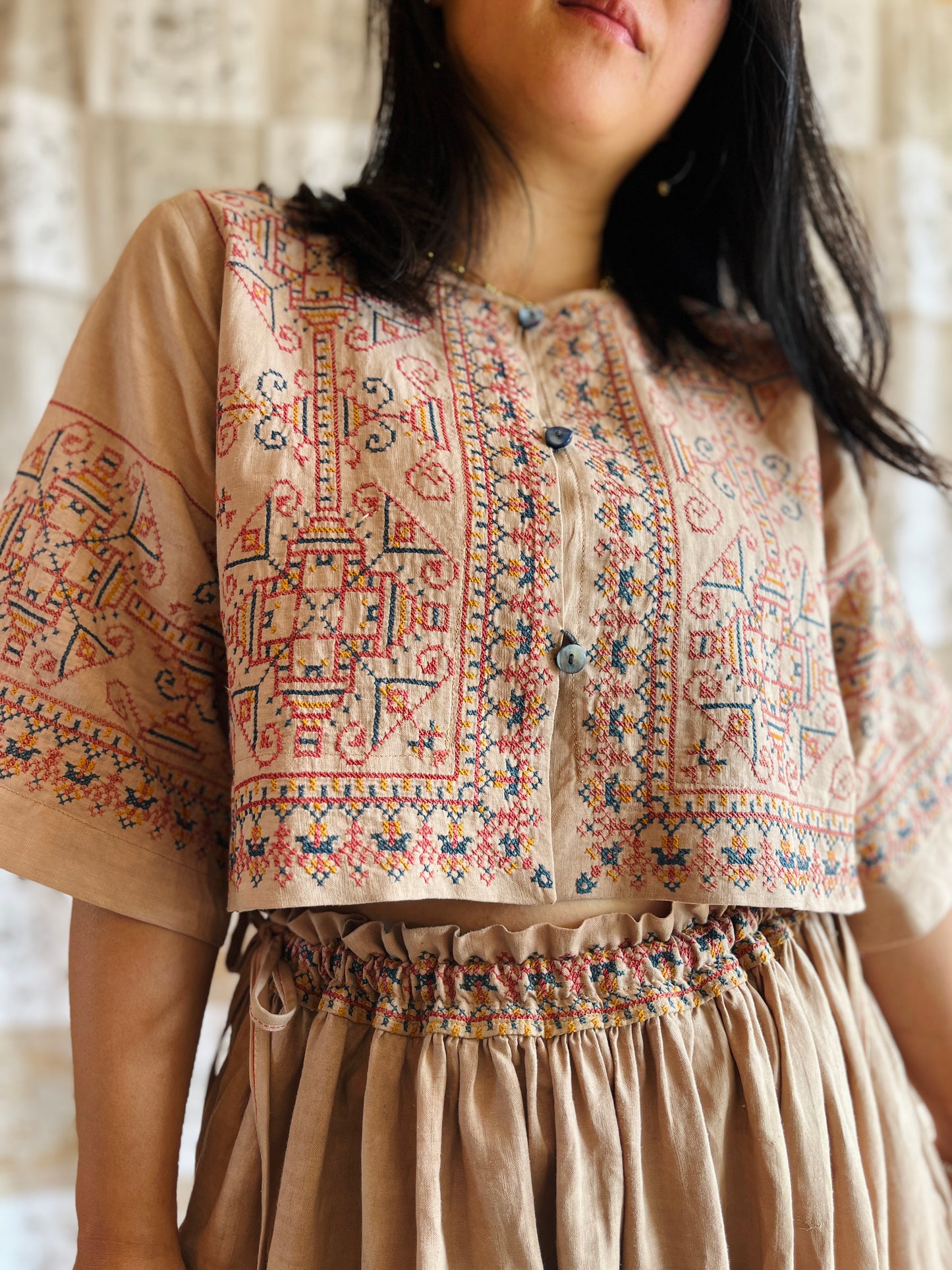 Full embroidery skirt set