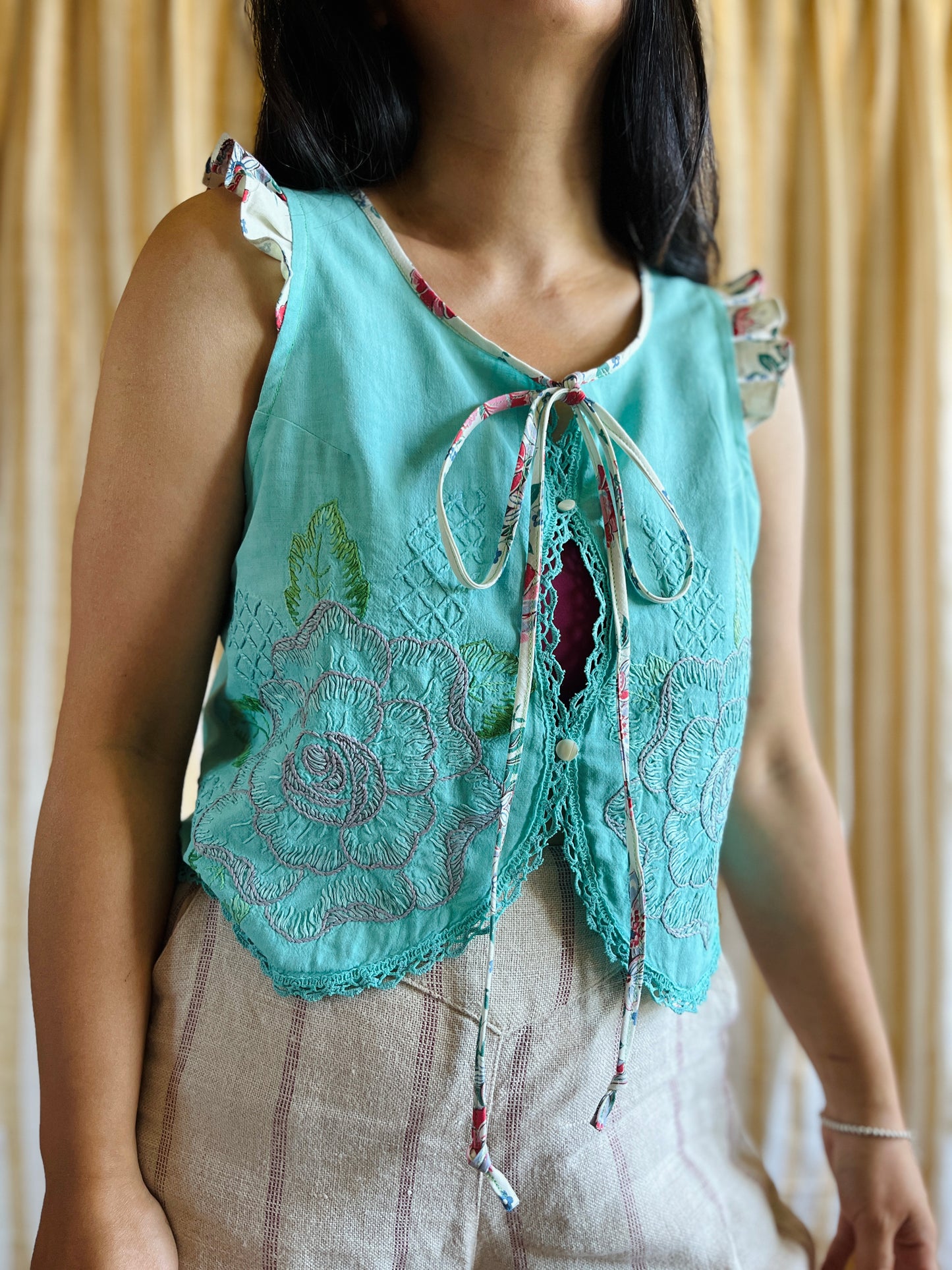 Passion Dyes - turquoise ruffle tank