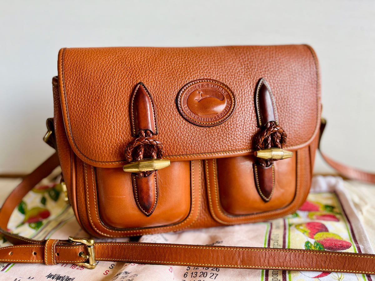 Vintage Dooney & Bourke R35 Double Pocket Outback Messenger