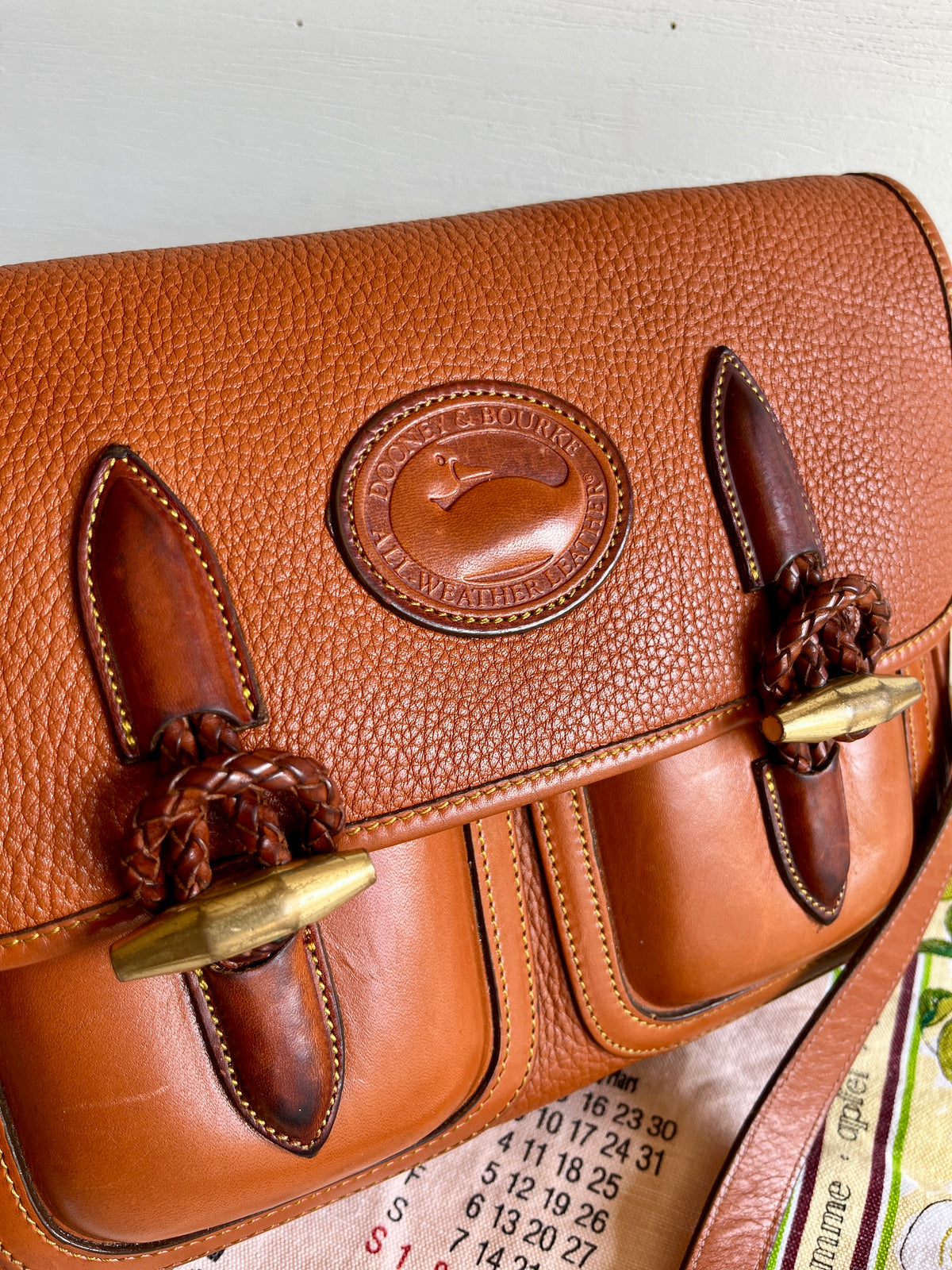 Vintage Dooney & Bourke R35 Double Pocket Outback Messenger