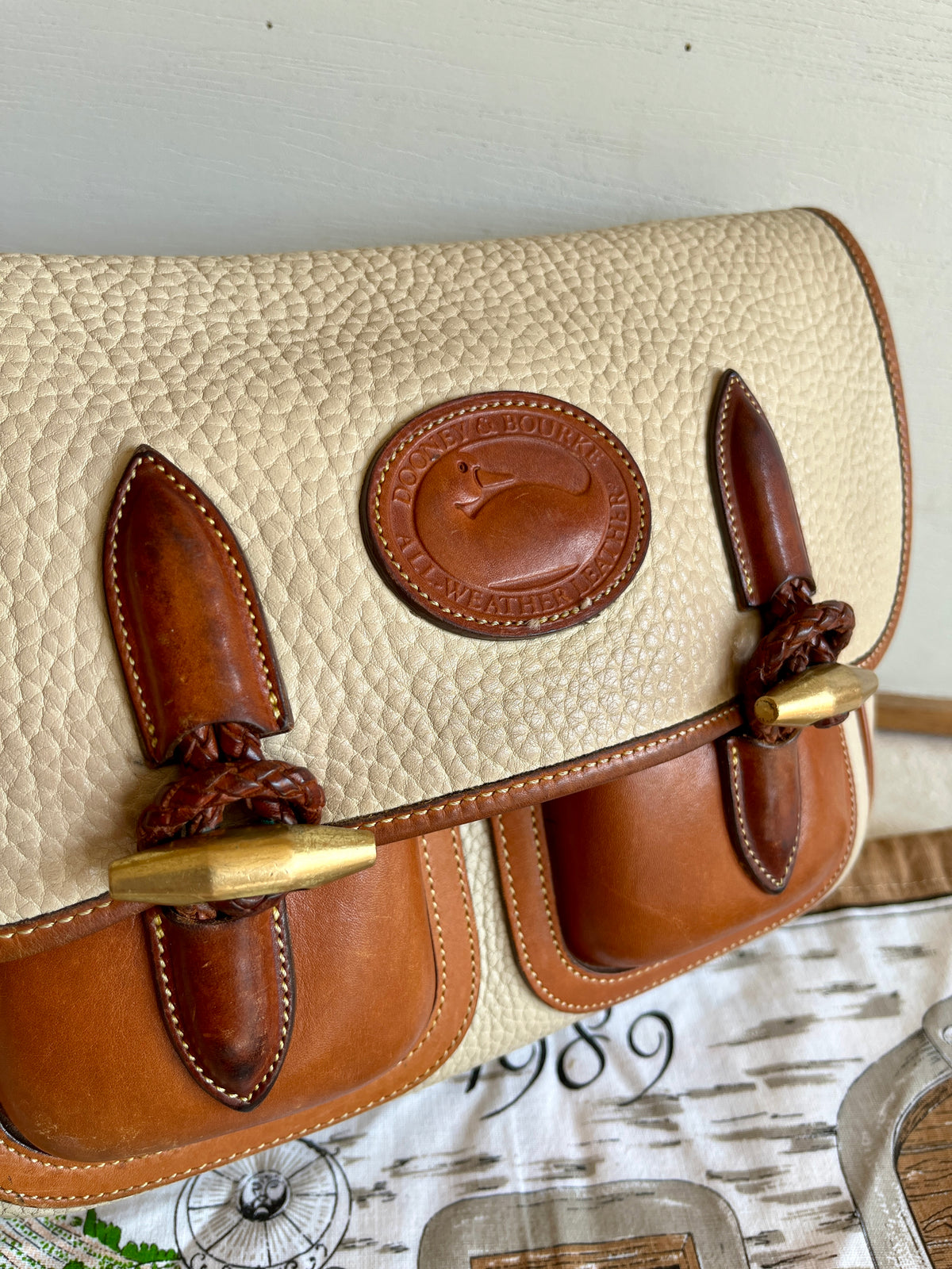 Vintage Dooney & Bourke R35 Double Pocket Outback Messenger