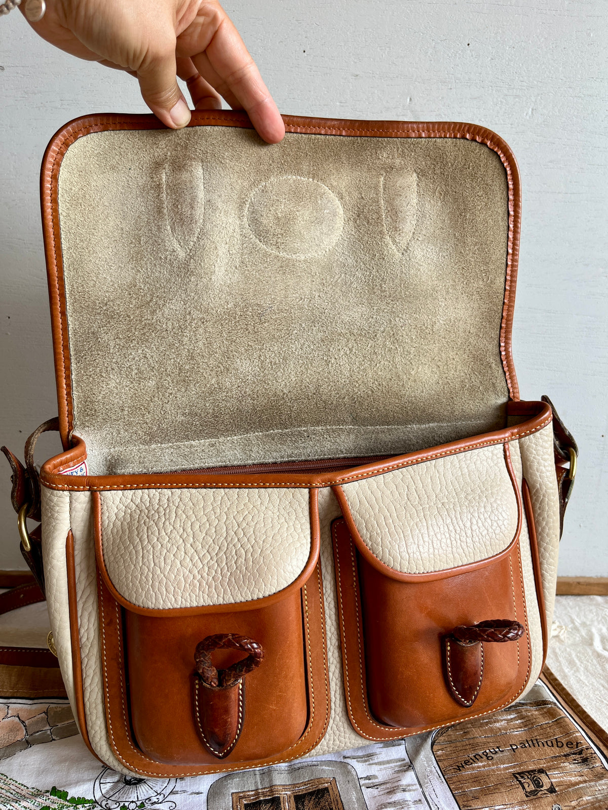 Vintage Dooney & Bourke R35 Double Pocket Outback Messenger