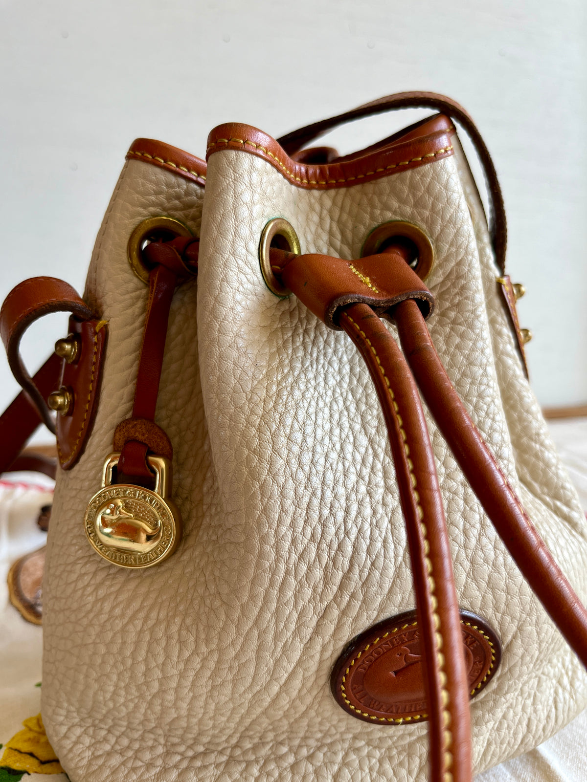 Vintage Dooney & Bourke R134 Mini Drawstring Shoulder-Crossbody Bag