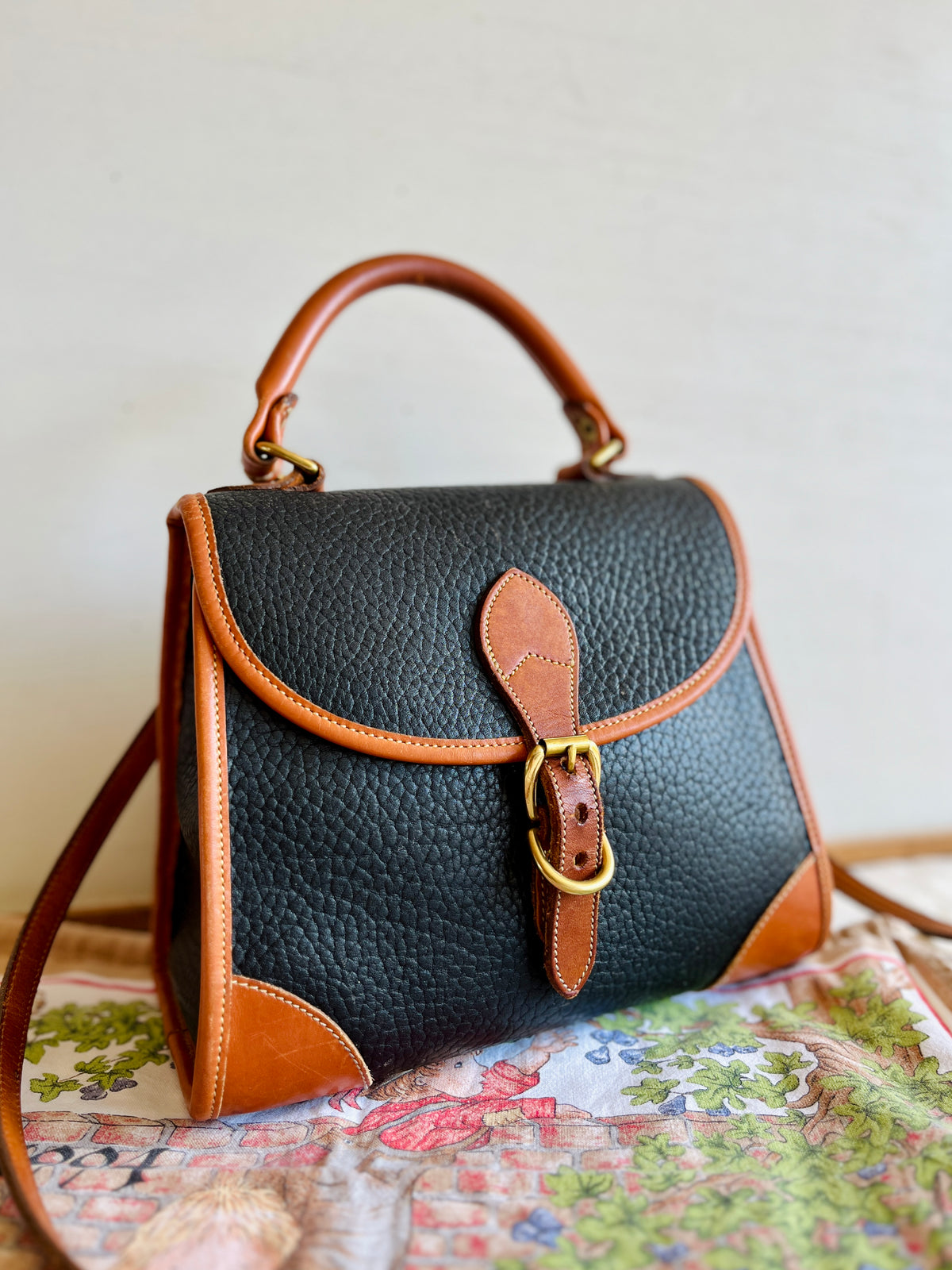 Vintage Dooney & Bourke R47 Carpet Bag Top Handle Satchel