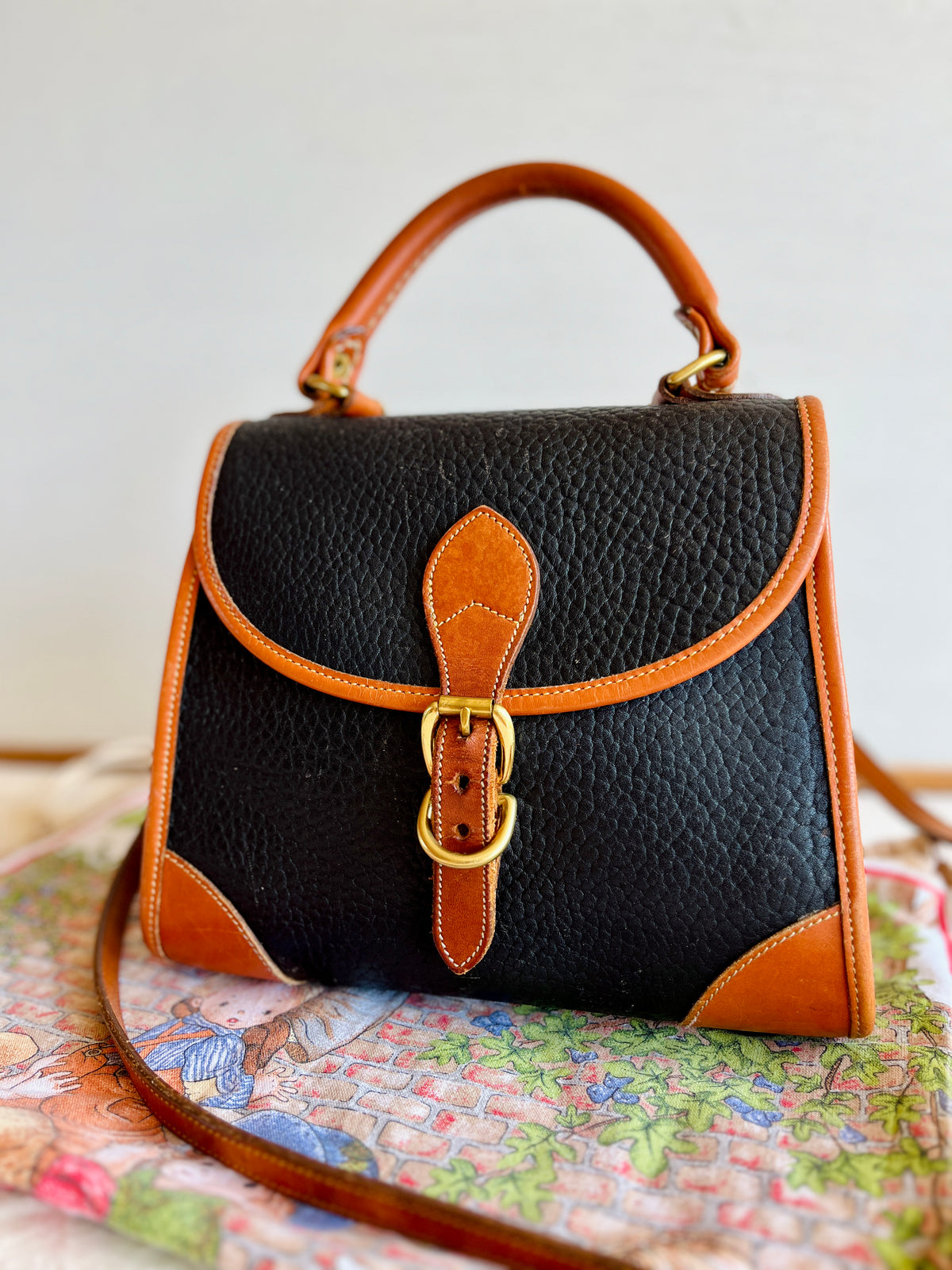 Vintage Dooney & Bourke R47 Carpet Bag Top Handle Satchel