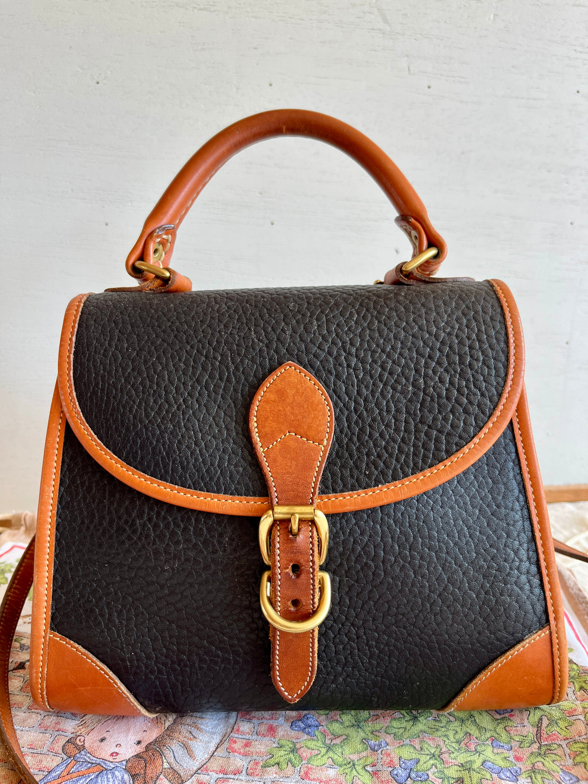 Vintage Dooney & Bourke R47 Carpet Bag Top Handle Satchel