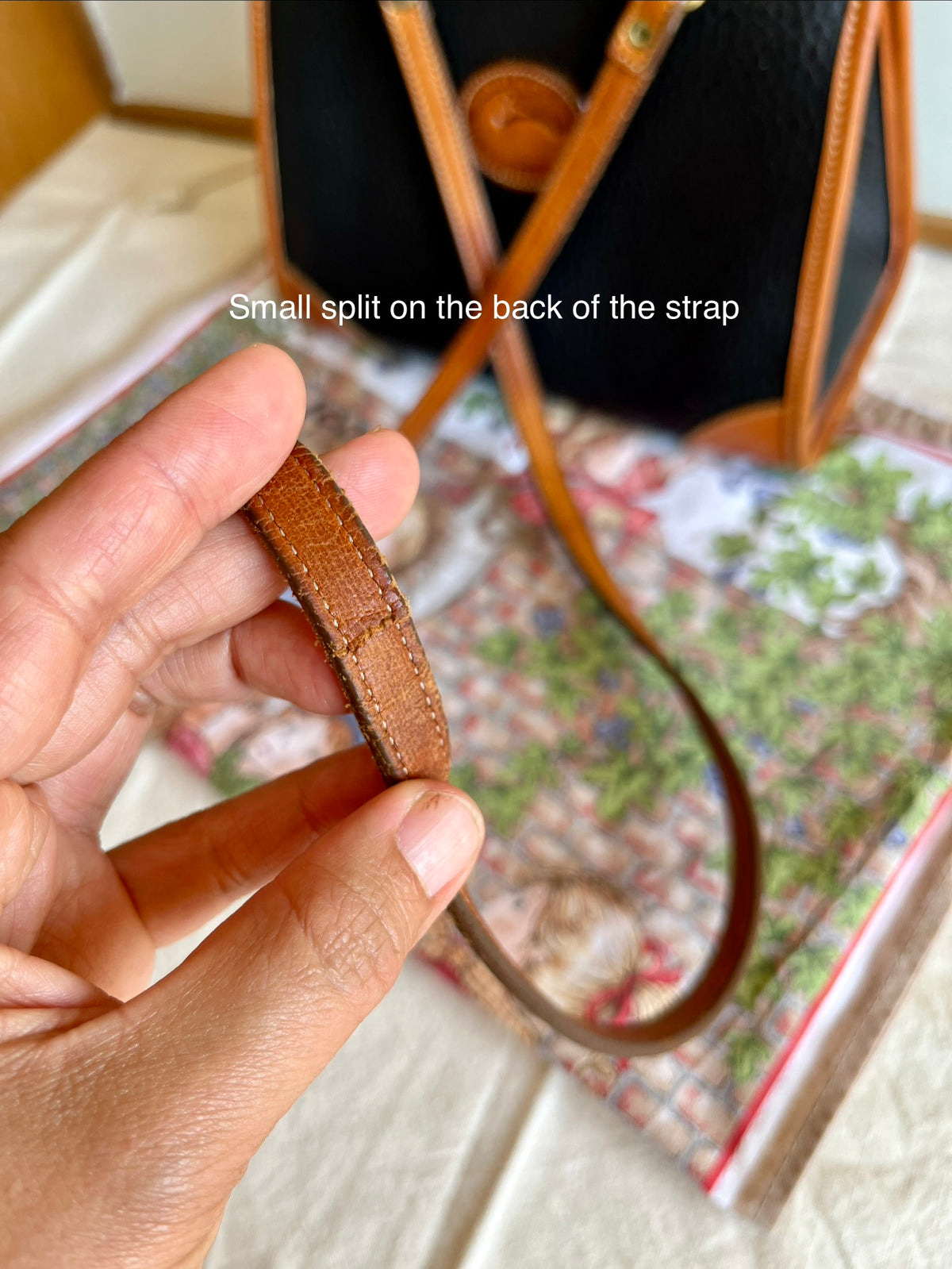 Vintage Dooney & Bourke R47 Carpet Bag Top Handle Satchel