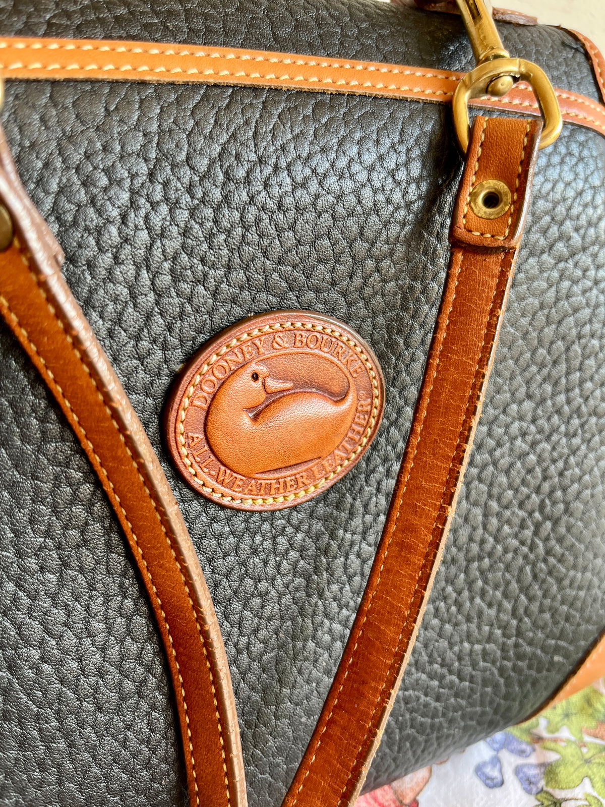 Vintage Dooney & Bourke R47 Carpet Bag Top Handle Satchel