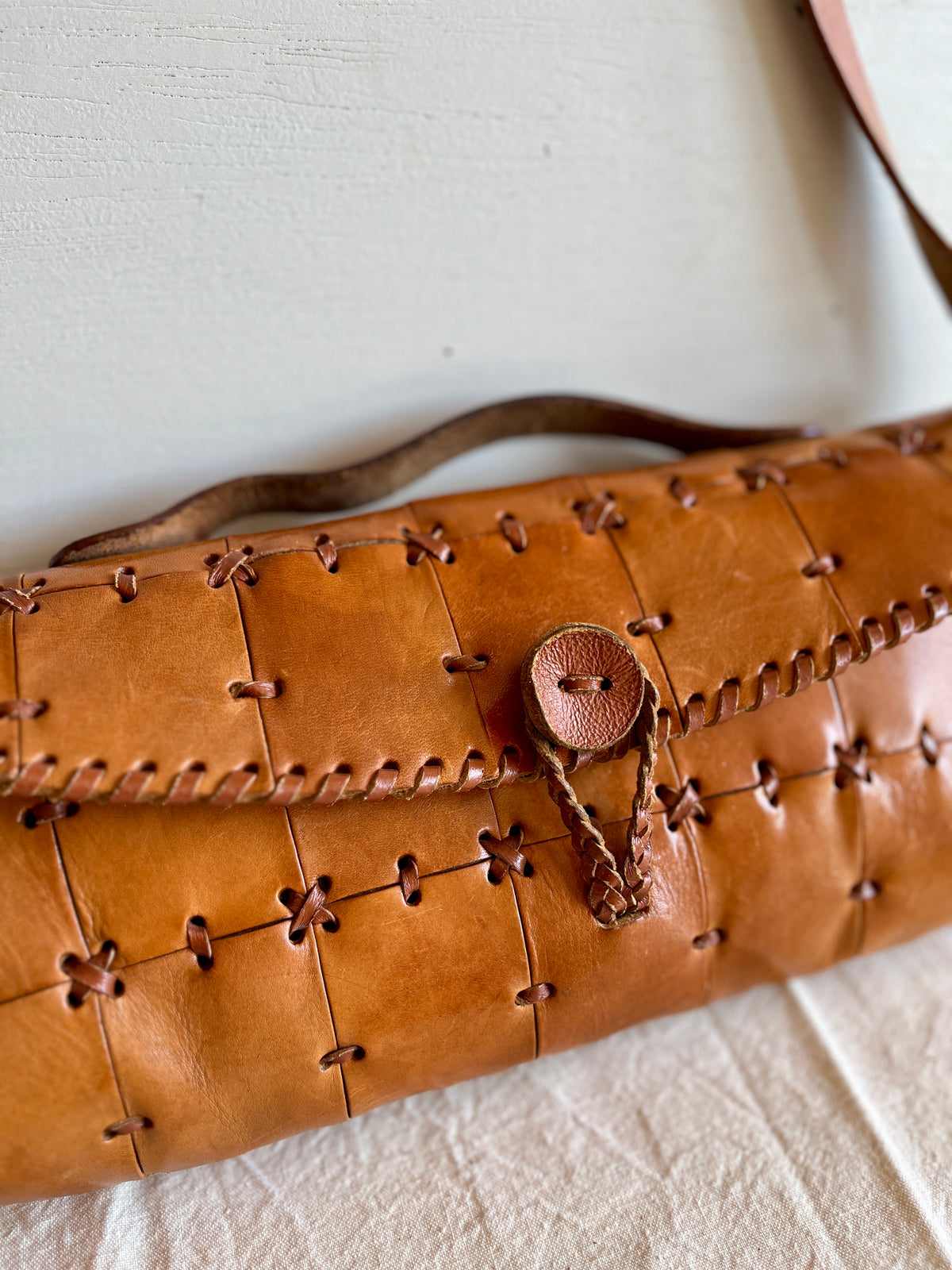 Vintage Tooled Leather Purse Boho Shoulder Bag
