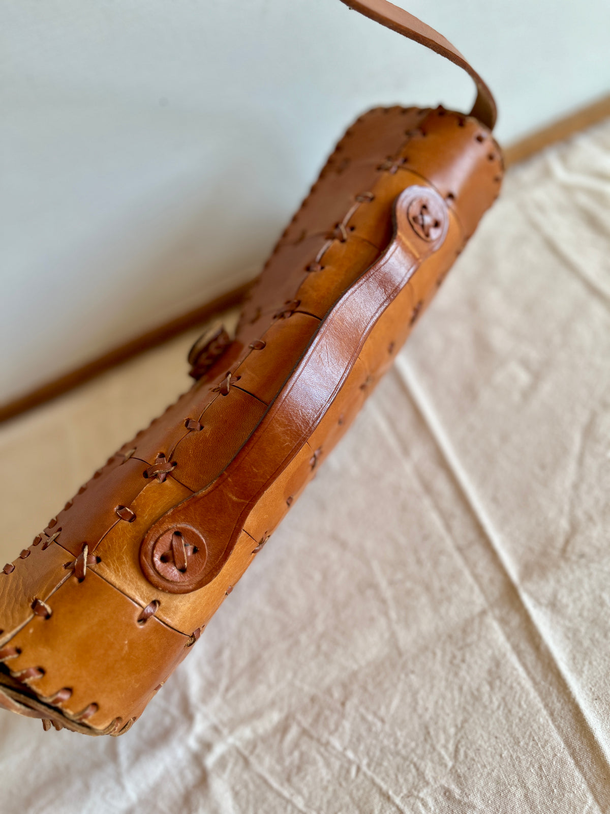 Vintage Tooled Leather Purse Boho Shoulder Bag