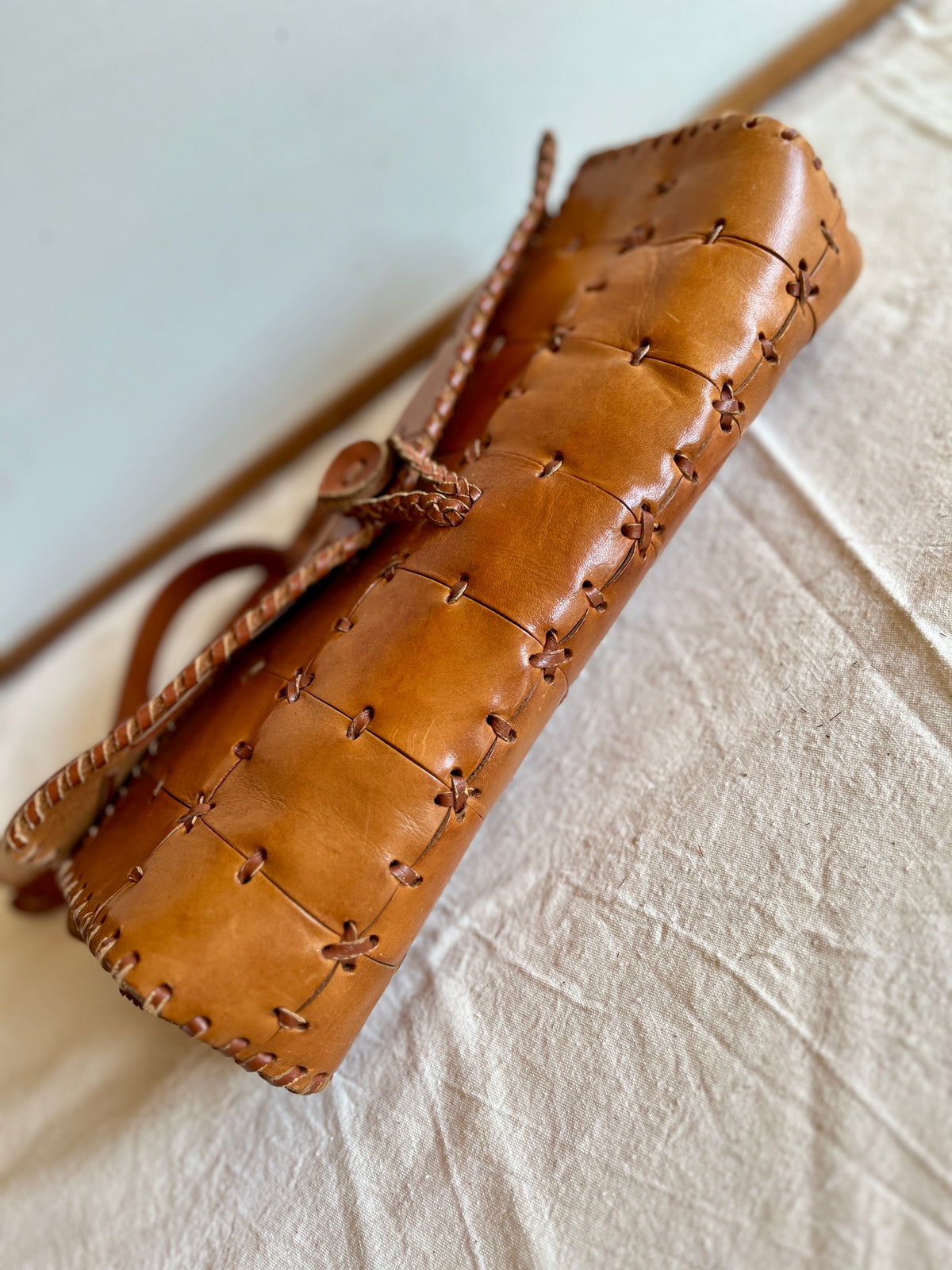 Vintage Tooled Leather Purse Boho Shoulder Bag