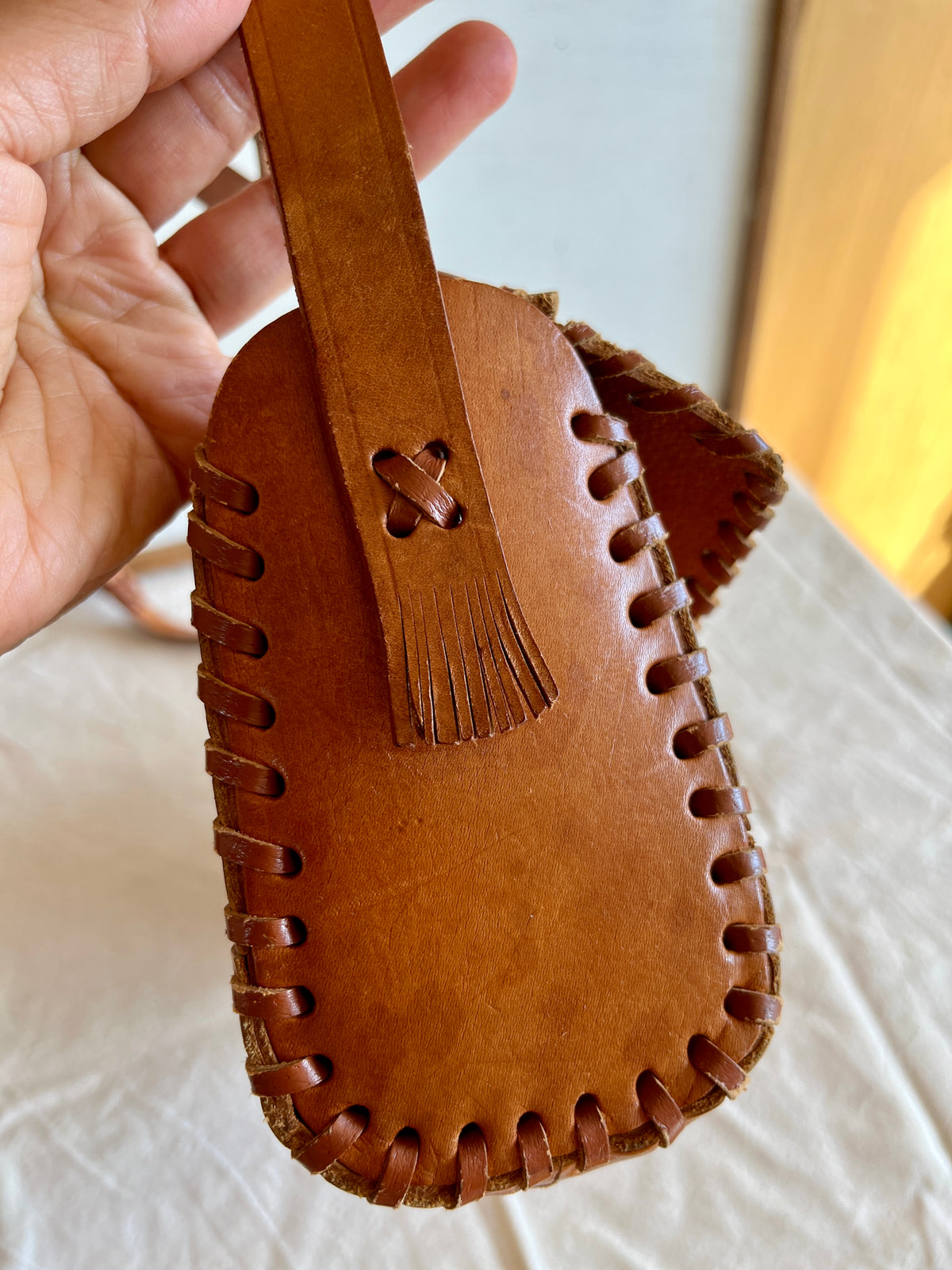 Vintage Tooled Leather Purse Boho Shoulder Bag