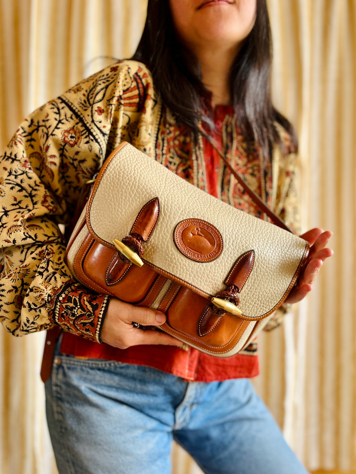 Vintage Dooney & Bourke R35 Double Pocket Outback Messenger