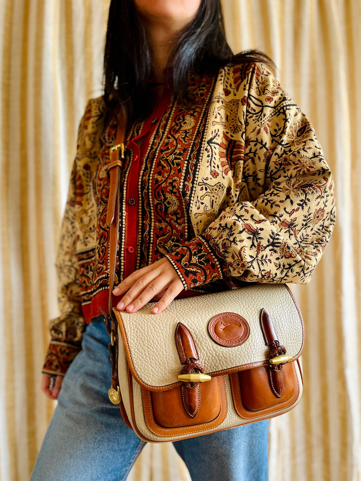 Vintage Dooney & Bourke R35 Double Pocket Outback Messenger