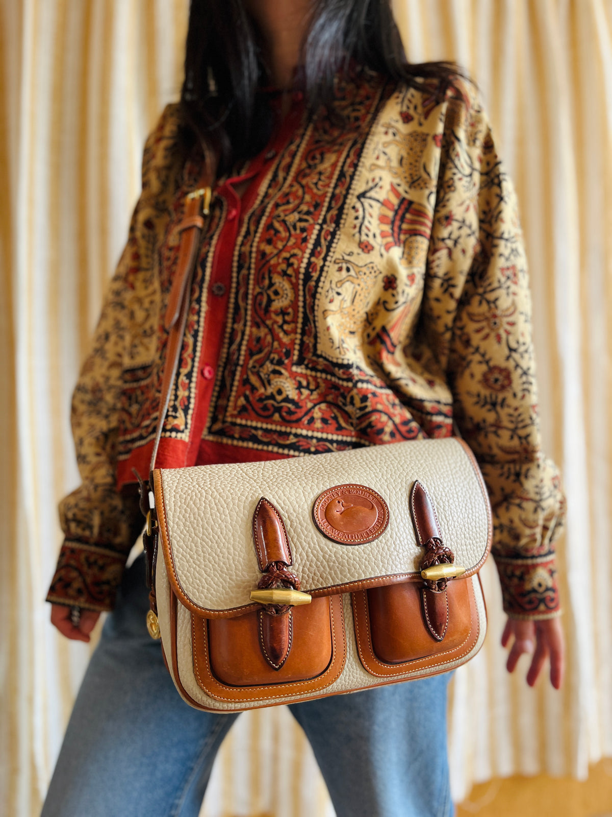 Vintage Dooney & Bourke R35 Double Pocket Outback Messenger