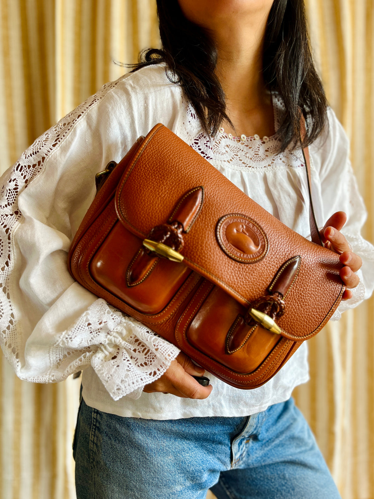 Vintage Dooney & Bourke R35 Double Pocket Outback Messenger