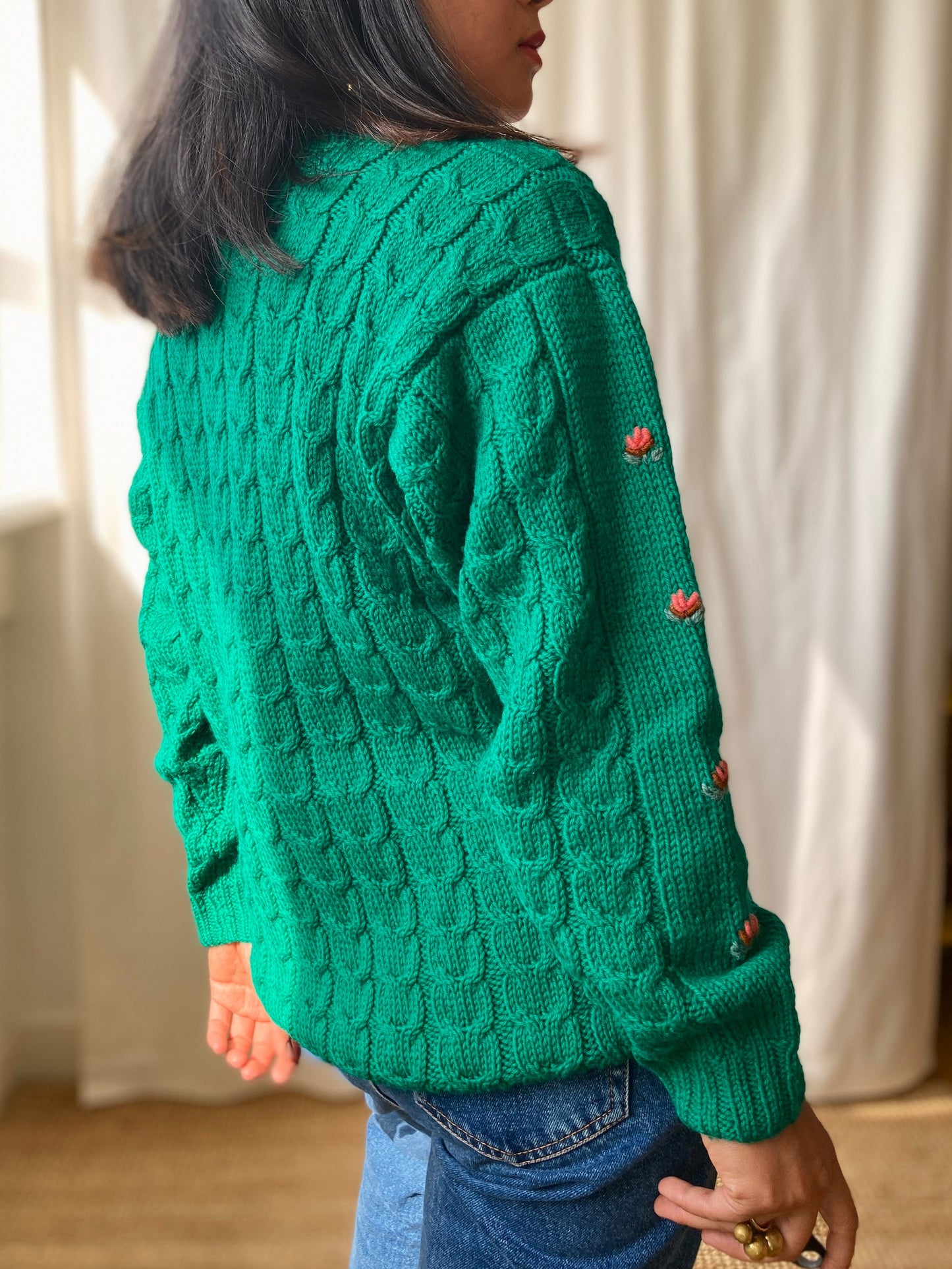 80s hand knit Soft wool Sweater Oversized Pullover
