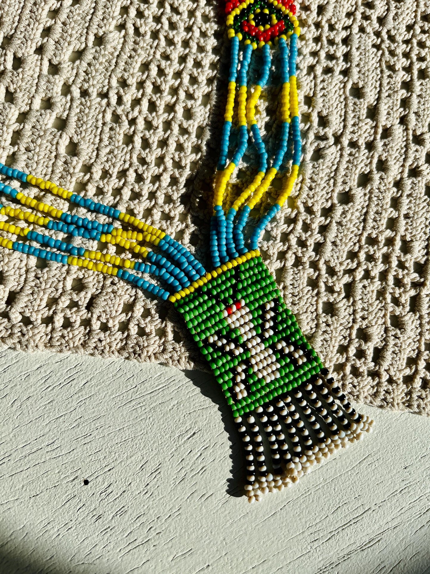 Antique 60s Ethnic Butterflies beadwork