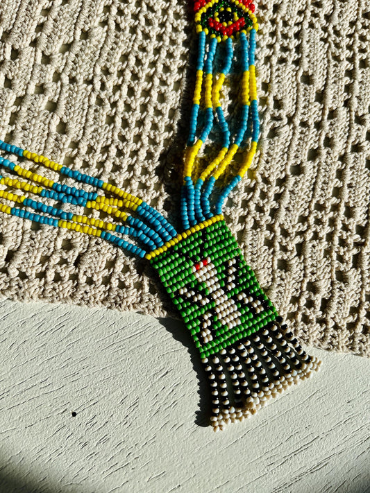 Antique 60s Ethnic Butterflies beadwork