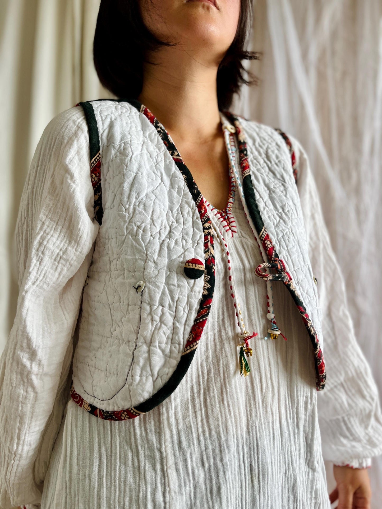 Reversible vintage hand quilted waistcoat