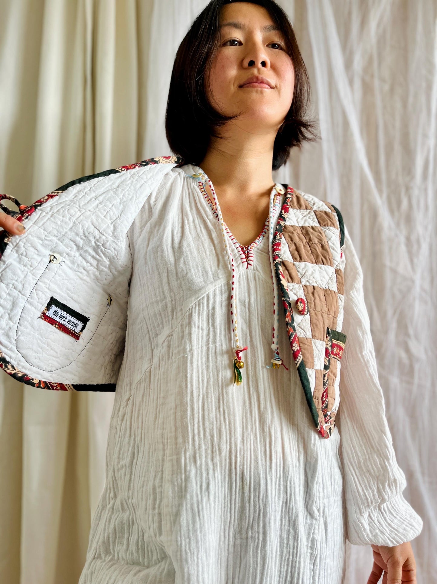Reversible vintage hand quilted waistcoat