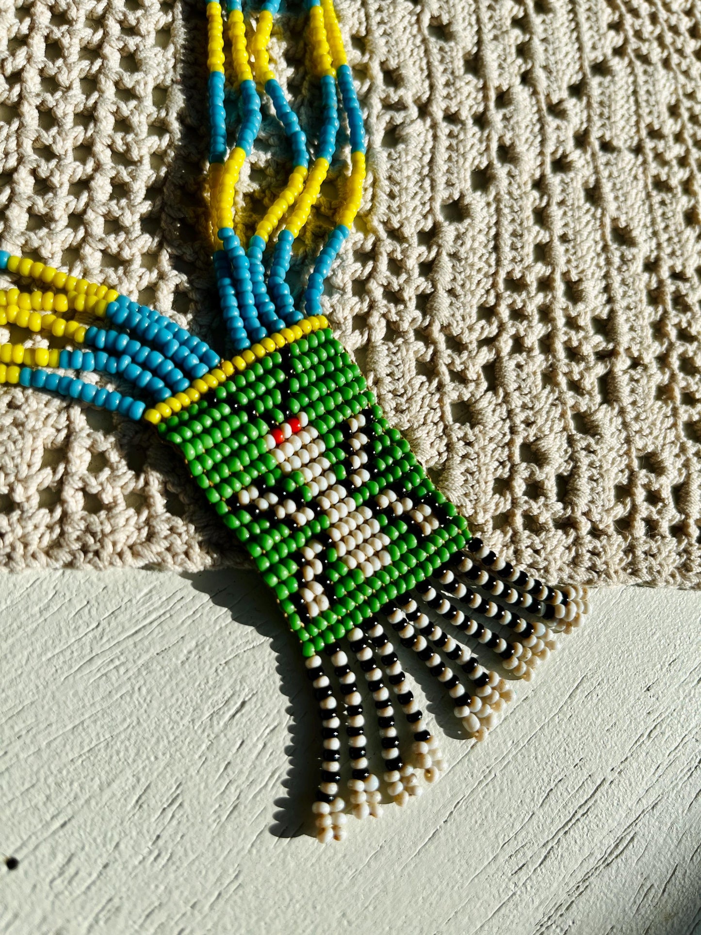 Antique 60s Ethnic Butterflies beadwork